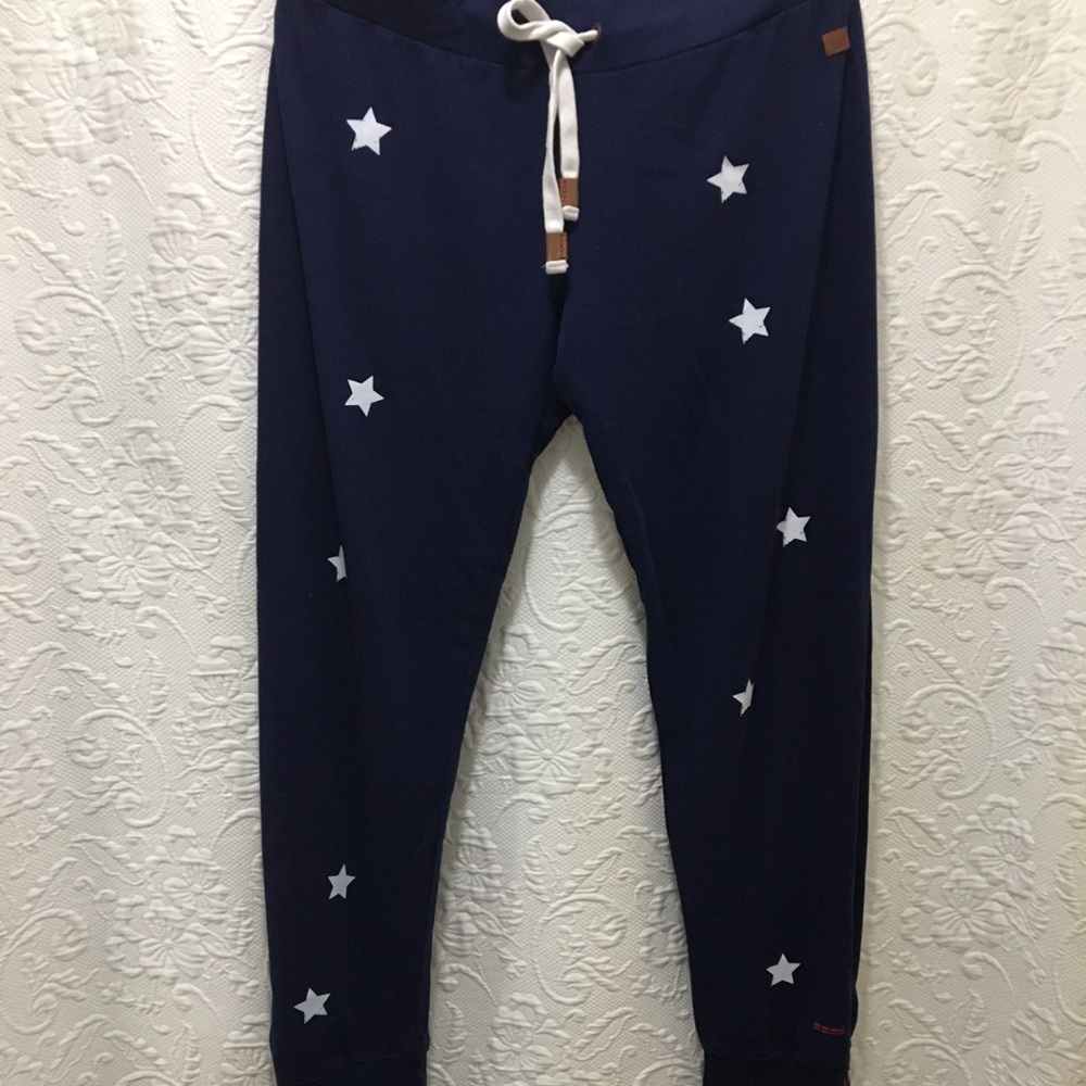 Peace Love World navy sweats with stars - XL